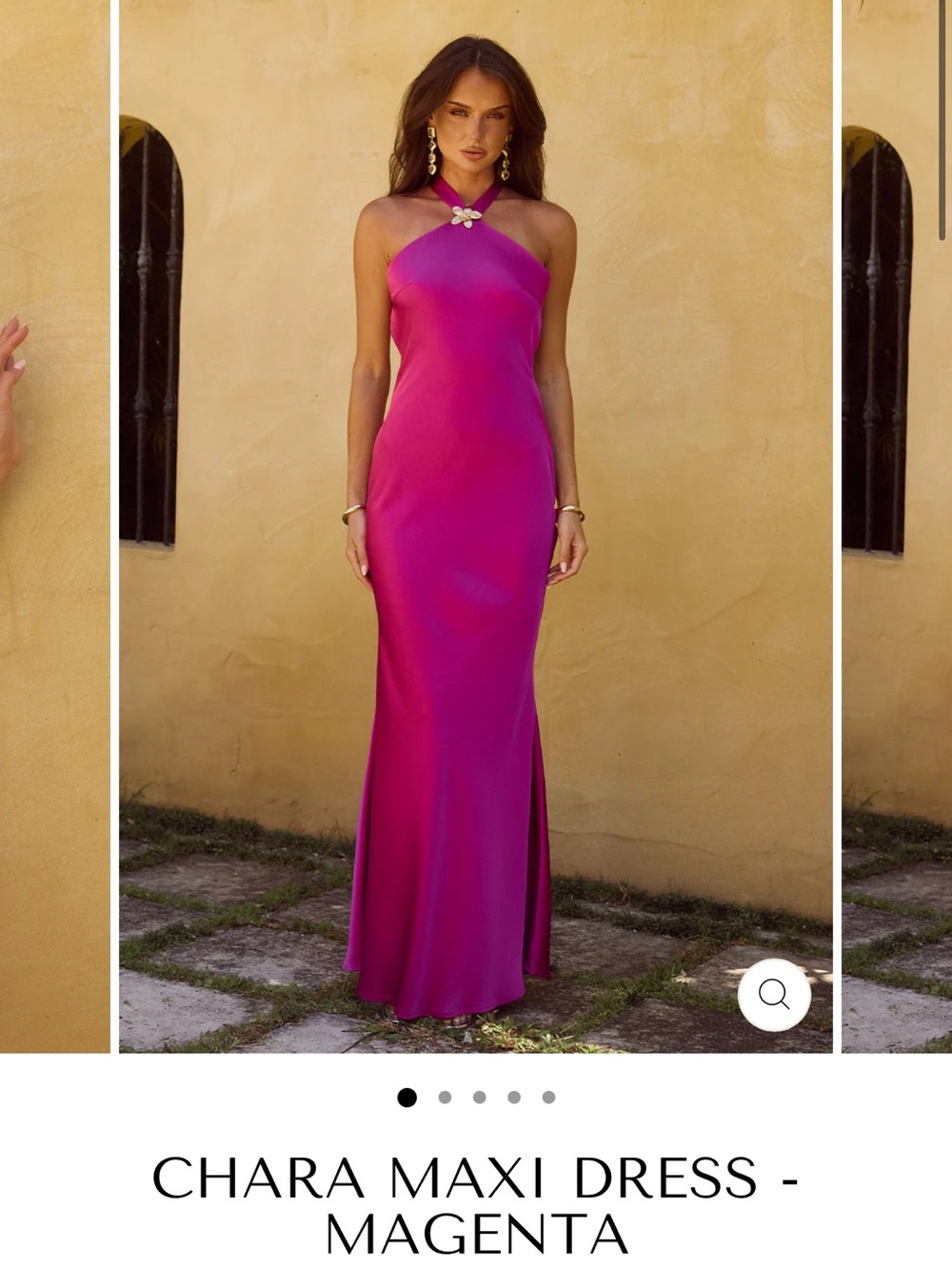 Chara Halter Maxi Dress in Magenta